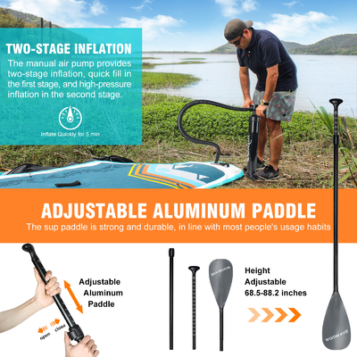 10' 2 &quot; planches ISUP Woowave's de conception pour les lacs rivières légers et seulement 10 kg