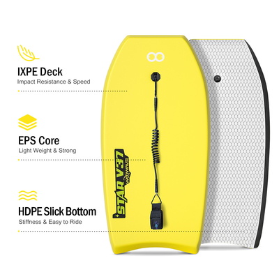Obtenez l'expérience de surf ultime avec Woowave 37' Bodyboard professionnel et la laisse