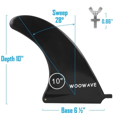 10 pouces SUP noir à nageoire centrale unique Augmente la maniabilité sur le remplacement de la planche de surf