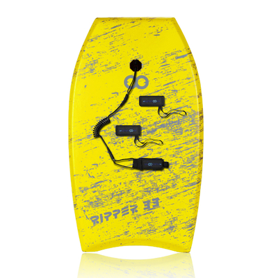 Couleur personnalisée et conception de logo jaune Bodyboard 33 pouces pour le surf sur les lacs et les rivières