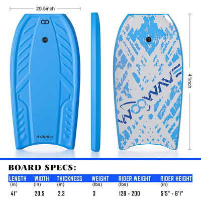 Corps de planche de surf personnalisable planche avec laisse 3lbs planche poids matériau HDPE
