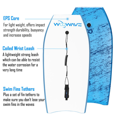 Améliorez votre jeu de surf Woowave EPS XPE HDPE Bodyboard en mousse avec laisse de surf