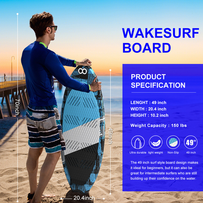 Unisexe 49' fibre de carbone fibre de verre Stand up paddle surf planche de surf avec fin Wakesurf